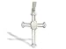 14K White Gold Genuine Oval Opal and Diamond Cross Pendant