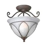 Progress Lighting Verona - 2-Light Semi-Flush Close-to-Ceiling with Etched Alabaster Style Glass - P