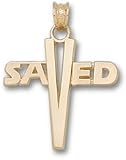Saved Cross Charm/Pendant -14K/10K, Stainless Steel or Gold Plated