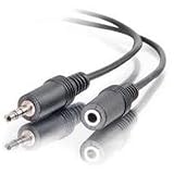 Cables To Go 40408 3.5 mm Male/Female Stereo Audio Extension Cable, Black (12 Feet)