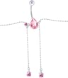 Austrian Crystal Passion Pink PEAR Gem DAZZLE Dangle BELLY CHAIN