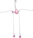 Passion Pink Pear Gem Dazzle Dangle Belly Chain
