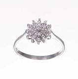 14K White Gold Cluster Diamond Ring