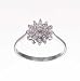 14k White Gold Cluster Right Hand Diamond Ring