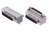Low Profile Right Angle Adapter, DB25 Male / Female, Cable Exit 2