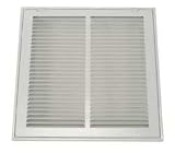 Industrial Grade 4MJT1 Return Air Filter Grille, 12x12 In, White
