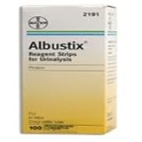 Albustix Reagent Strips for Urinalysis, Tests for Protein - 100 ea