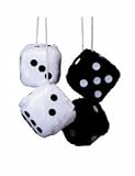 FUZZY DICE -- WHITE & BLACK