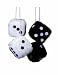 FUZZY DICE -- WHITE  BLACK