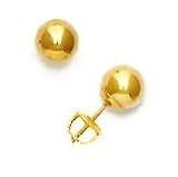 14k Yellow 7 mm Ball Screw-Back Earrings