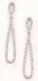 14kt White Gold Diamond Hanging Post Earrings- DS1176