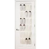 Household Essentials Over The Door 24 Packet Shoe Storage Organizer, Natural Canvas