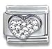 Clearly Charming April Sterling Silver Diamond CZ Heart Birthstone Heart Italian Charm Bracelet Link