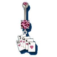 Royal Flush belly button ring