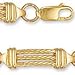 Jewelco London 9ct Solid gold 3 row rope cable design 17 inch collaret necklace