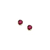 14K Yellow Gold 3 MM Ruby Children's Earring Studs