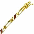 14Kt Yellow Gold Bar Link and Strip Onyx Men's Bracelet