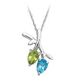 10kt. White Gold, Peridot & Blue Topaz Fashion Pendant