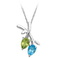 10kt. White Gold, Peridot and Blue Topaz Fashion Pendant by Fred Meyer Jewelers