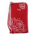 Neopren Zipper Tasche Handytasche FLOWER ROT mit Blumenmuster für Nokia 5230 5800 XpressMusik Samsung F480 S5230 S5620 Monte S8000 Jet S8500 Wave LG KP500 Cookie KM900 Arena KM570 Arena II Apple iPhone 3G 3GS 4 HTC Desire HD2 Nikon Coolpix S3000 S4000 Reißverschluss