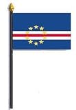 Cape Verde Flag Rayon On Staff 4 in. x 6 in.