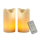 Flameless Ivory Pillar Candle Set w/Remote (6-inch)