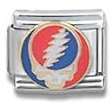 Clearly Charming Steal Your Face Logo Grateful Dead Italian Charm Bracelet Link