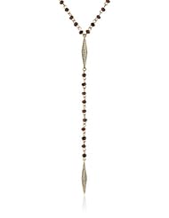 House of Harlow 1960 Wooden Karma Bead Pendant Necklace, 34"