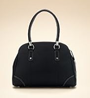 Leather Contrast Stitch Bowler Bag
