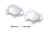 Sterling Silver Peanuts Snoopy Head Post Earrings