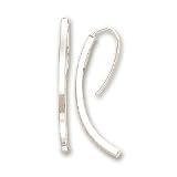 14k White Elegant Curvy Drop Earrings