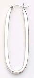 14kt White Gold Long Hoop Earrings- E3032