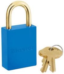 Master Lock(R) Blue 1 31/32" High Body High-Visibility Aluminum Padlock - Keyed Differently With 1 1/16" Shackle