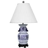 Frederick Cooper Hand Painted Handled Classic Blue and White Oriental Vase Table Lamp - FTP035S1/FTP