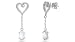 Oval Cut Moonstone Dangling Heart Earrings Sterling Silver