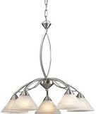 IMAGE OF ELK Lighting 7636-5 Elysburg 5 Light Single Tier Chandelier in Satin Nickel with Marbleized glass