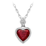 10kt. White Gold, Created Ruby & Diamond Pendant