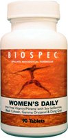 BIOSPEC WOMENS DAILY: Iron Free Vitamin / Mineral / Herbal Complex for Women Can Also be Taken by Men Requiring an Iron Free Supplement. 90 Tablets
