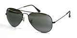 Ray Ban Aviator Large Metal (RB3025) Black/Cry. Grey-Green Silver Mirror Sunglasses (RB3025-002-37-55-14-135)