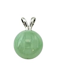 8mm Round Green Jade Pendant with Sterling Silver Split Bale Gift Box