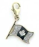 Canadian Flag, 14K Gold Diamond Charm