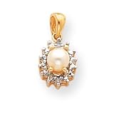 14k Diamond & Cultured Pearl Birthstone Pendant