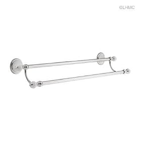 Liberty Hardware 126645 Alexandria 24" Double Towel Bar, Polished Chrome & White