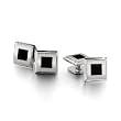 Men s STEL Stainless Steel Stud Set with Black Enamel Inlay Accent- 80795