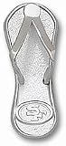 San Francisco 49ers 1" Logo Flip Flop Pendant - Sterling Silver Jewelry