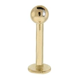 16 Gauge Solid 14KT Yellow Gold Labret - 5/16 Inches 3mm