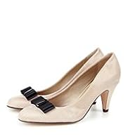 Leather Faux Snakeskin Mid Heel Court Shoes