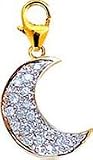 Moon, 14K Gold Diamond Charm