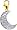 Moon, 14K White Gold Diamond Charm