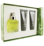 ETERNITY by Calvin Klein Mens EDT SPRAY 3.4 OZ & AFTERSHAVE BALM 3.4 OZ & BODY WASH 3.4 OZ